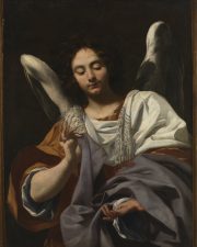 «Ангел с туникой и игральными костями» Симон Вуэ. Между 1615 и 1620-25. Национальные Музей и Галерея Каподимонте